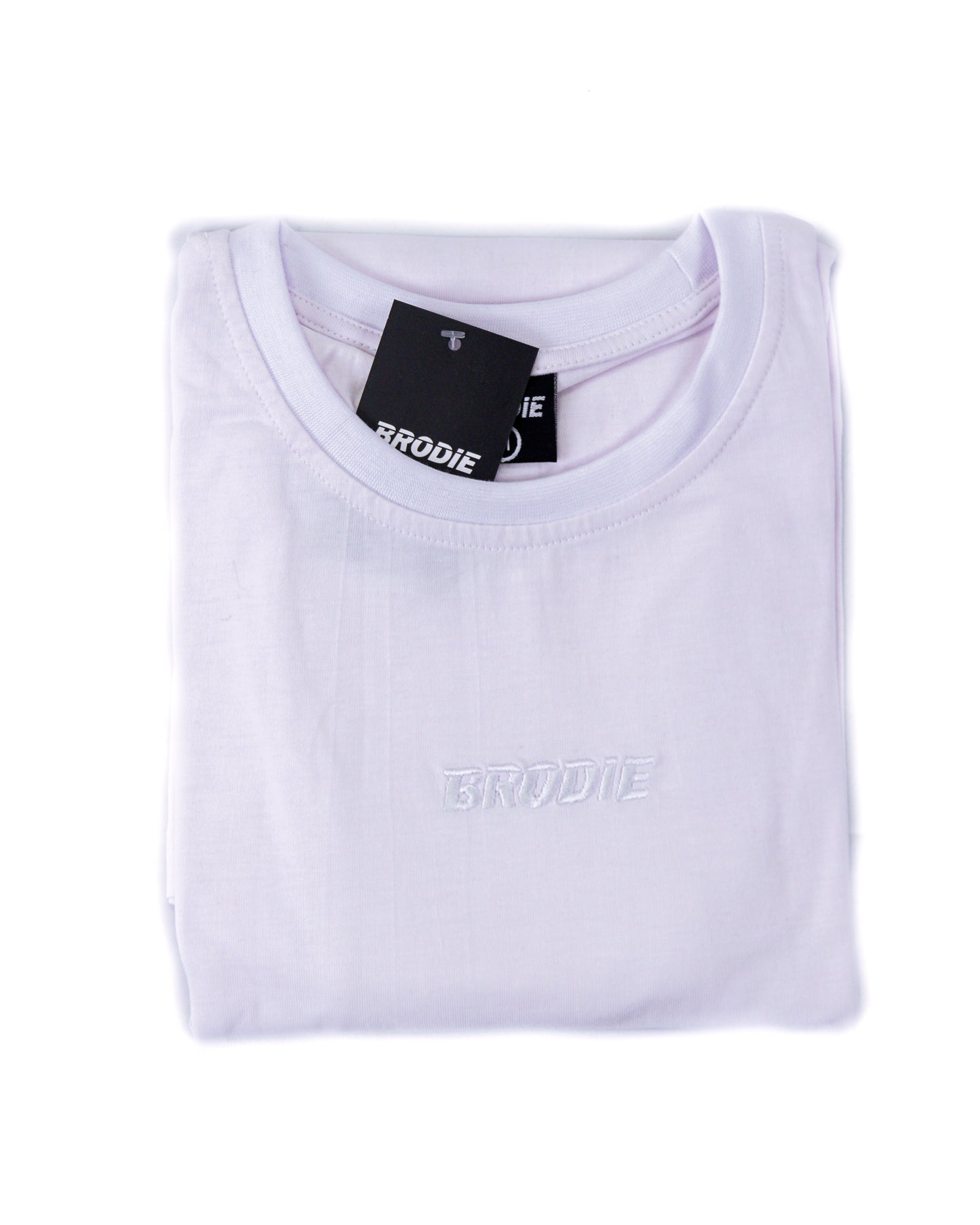 WHITE EMBROIDERED TEE